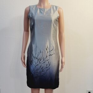 JESSICA Holbrook Silk Ombré Embroidered Sheath Dress Size: 6